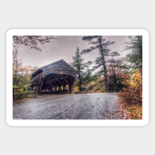 An Albany Covered Bridge Autumn Sticker